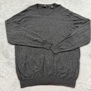 Pure Cashmere Sweater Mens XL Gray 100% Cashmere Crewneck Pullover Classic